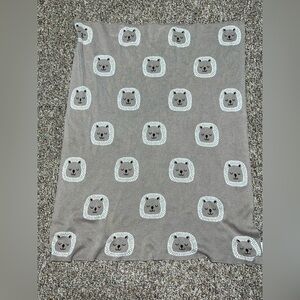 Boy, girl, toddler Gray Lion Patterned Blanket